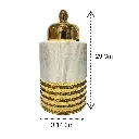 TIBOR DE PORCELANA MARMOLEADO/DORADO Ø13 X 26CM
