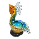 PELICANO DE VIDRIO TIPO MURANO 17X9X17CM