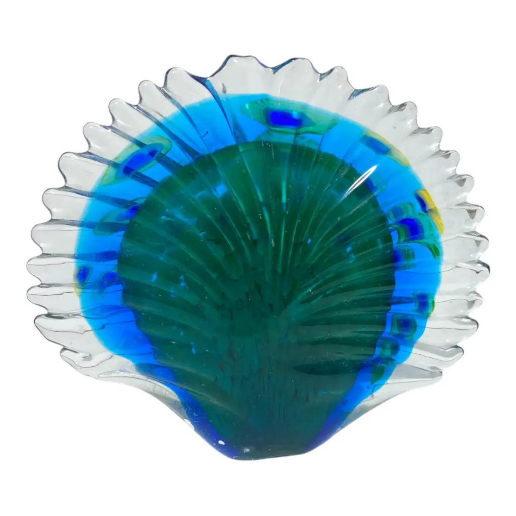 PAVO REAL DE VIDRIO TIPO MURANO 18X8X16CM