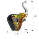 ELEFANTE DE VIDRIO TIPO MURANO 11X9X16CM