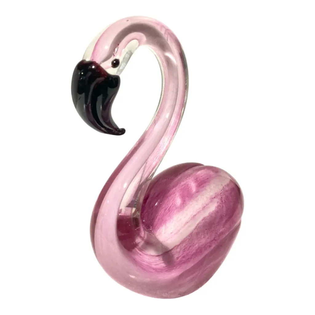 FLAMINGO DE VIDRIO TIPO MURANO 12X6X16CM