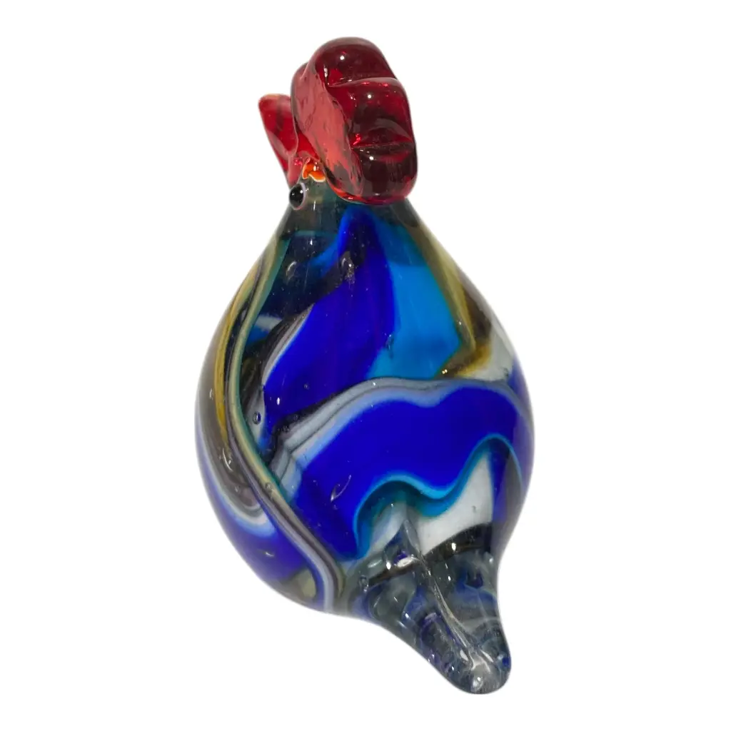 GALLINA DE VIDRIO TIPO MURANO 12X8X13CM