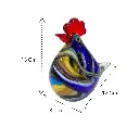 GALLINA DE VIDRIO TIPO MURANO 12X8X13CM