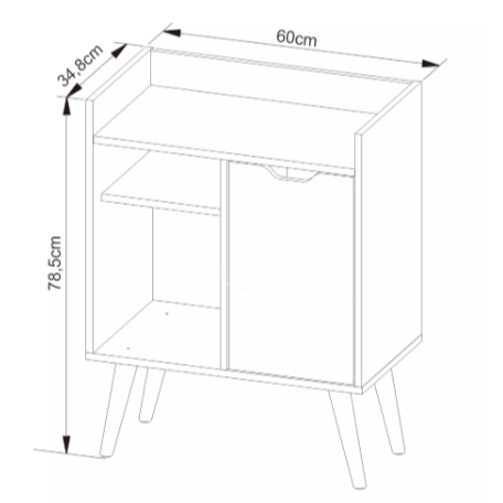 APARADOR ALMENDRA 60X78X34CM