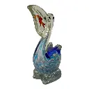 PELICANO DE VIDRIO TIPO MURANO 15X8X19CM