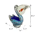 PELICANO DE VIDRIO TIPO MURANO 15X8X19CM