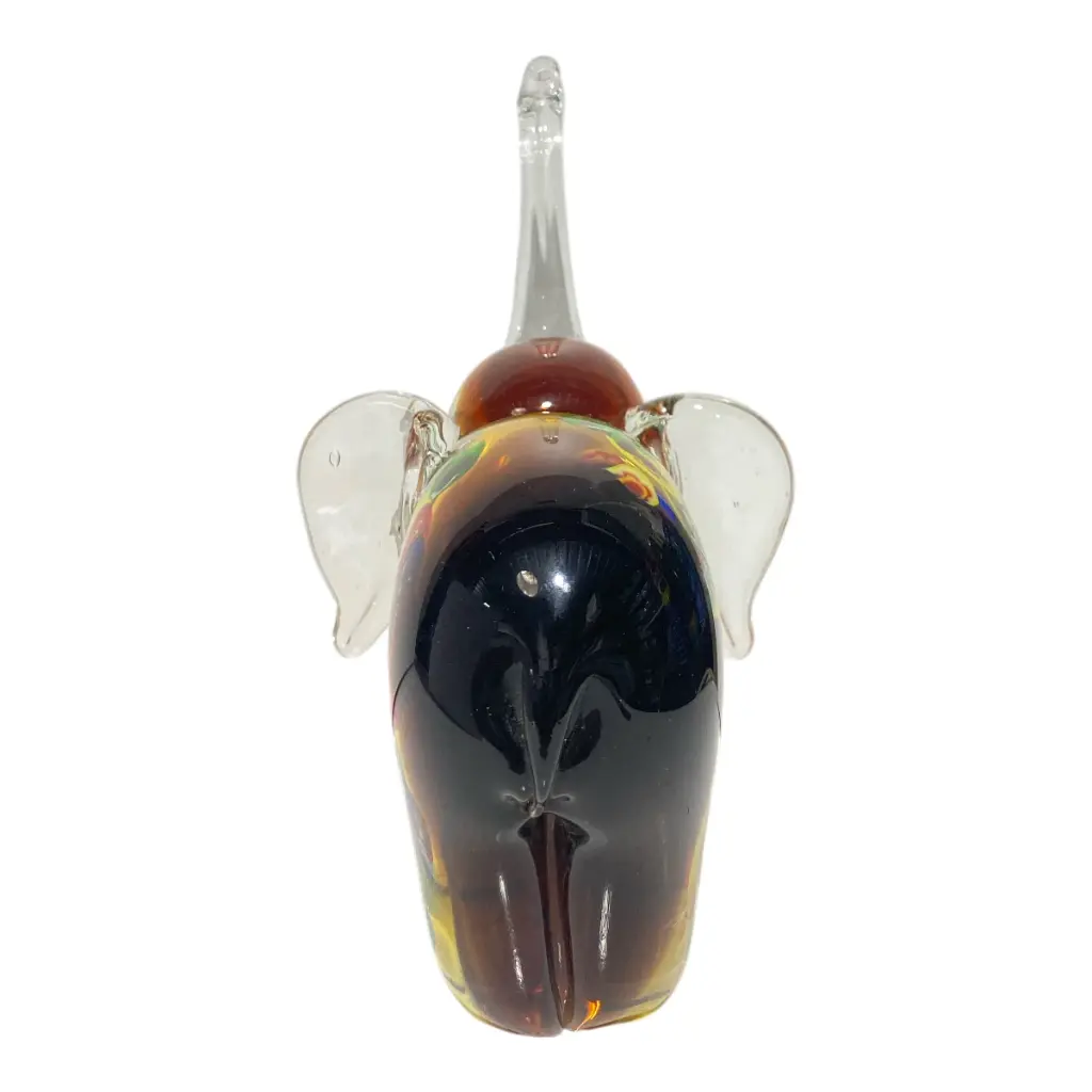 ELEFANTE DE VIDRIO TIPO MURANO 14X11X19CM