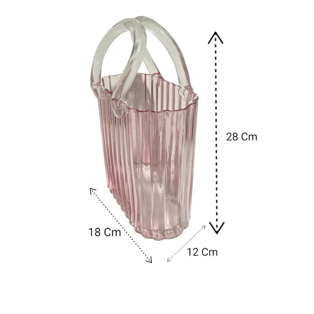 FLORERO CARTERA DE VIDRIO 18X12X28CM