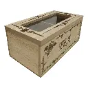 CAJA PARA TE DE MADERA/VIDRIO 18X18X7CM
