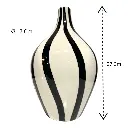 FLORERO DE PORCELANA BLANCO/NEGRO Ø17CM X 27CM ALTO