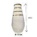 FLORERO DE PORCELANA BLANCO/NEGRO Ø17CM X 27CM ALTO