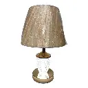 LAMPARA DE MESA DORADA/CREMA 23X37CM