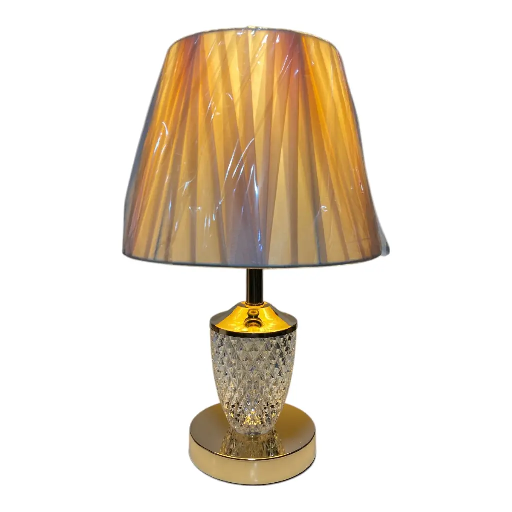 LAMPARA DE MESA DORADA/CREMA 23X37CM