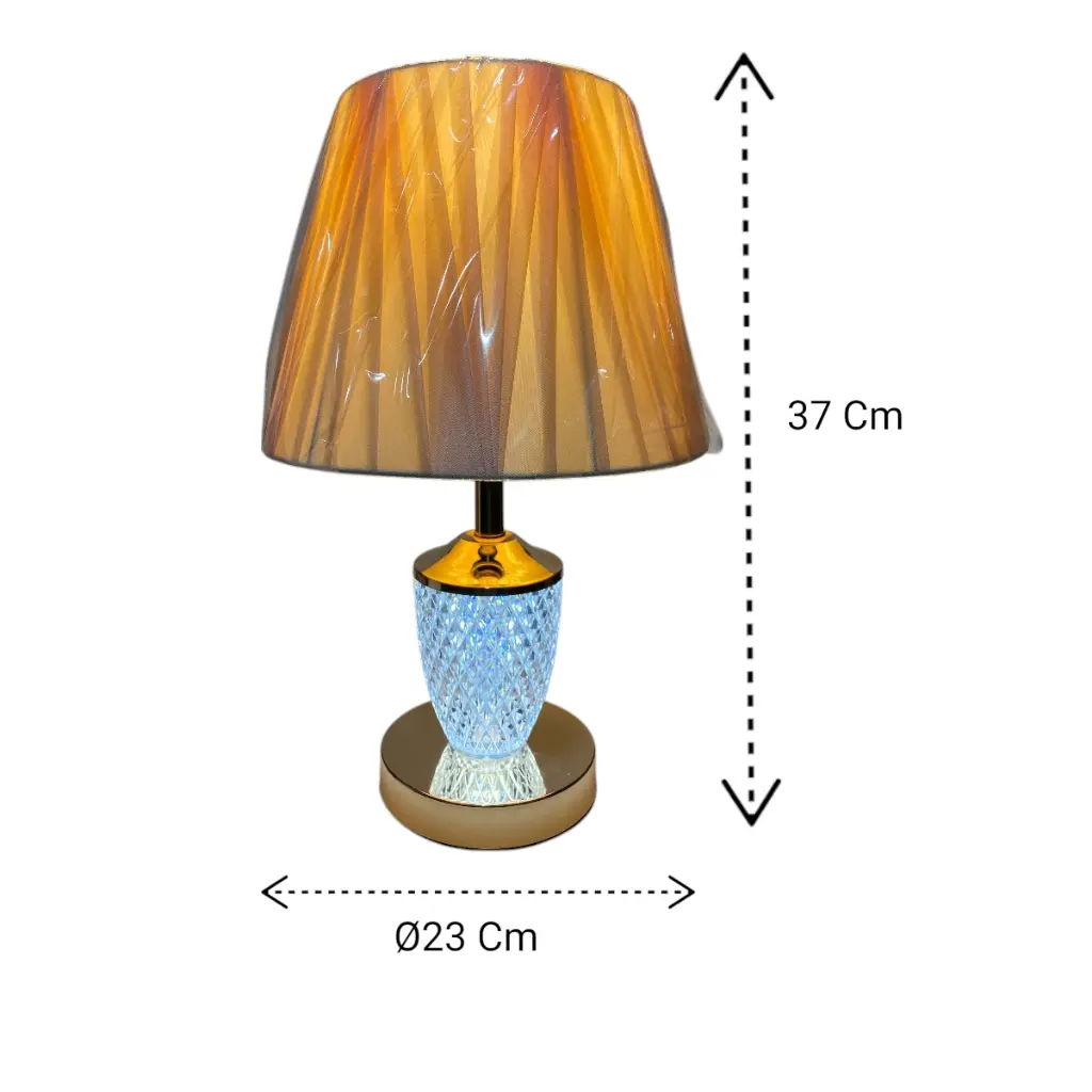 LAMPARA DE MESA DORADA/CREMA 23X37CM