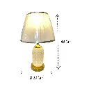 LAMPARA DE MESA DORADA/CREMA 23X37CM