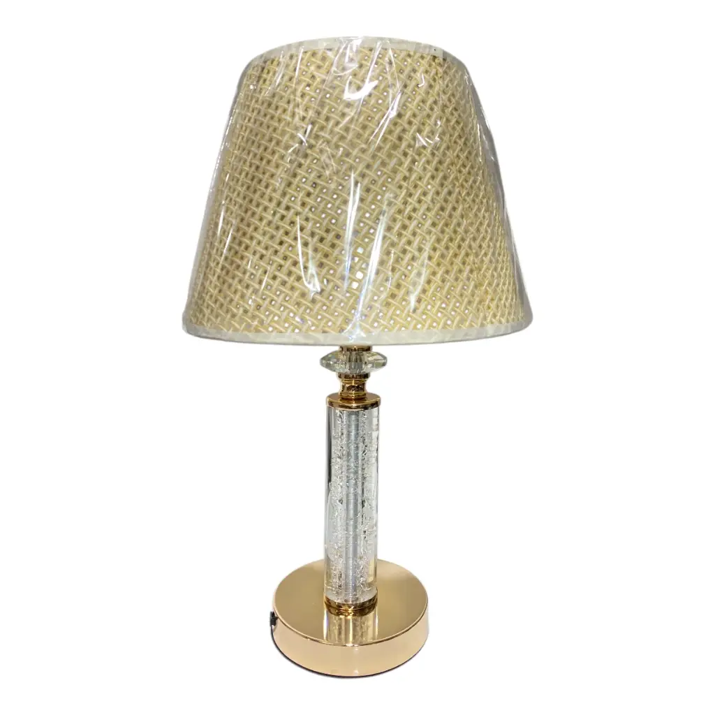 LAMPARA DE MESA DORADA/CREMA 23X37CM