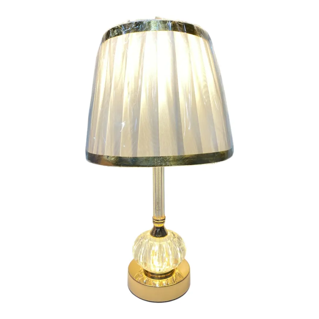 LAMPARA DE MESA DORADA/CREMA 23X37CM