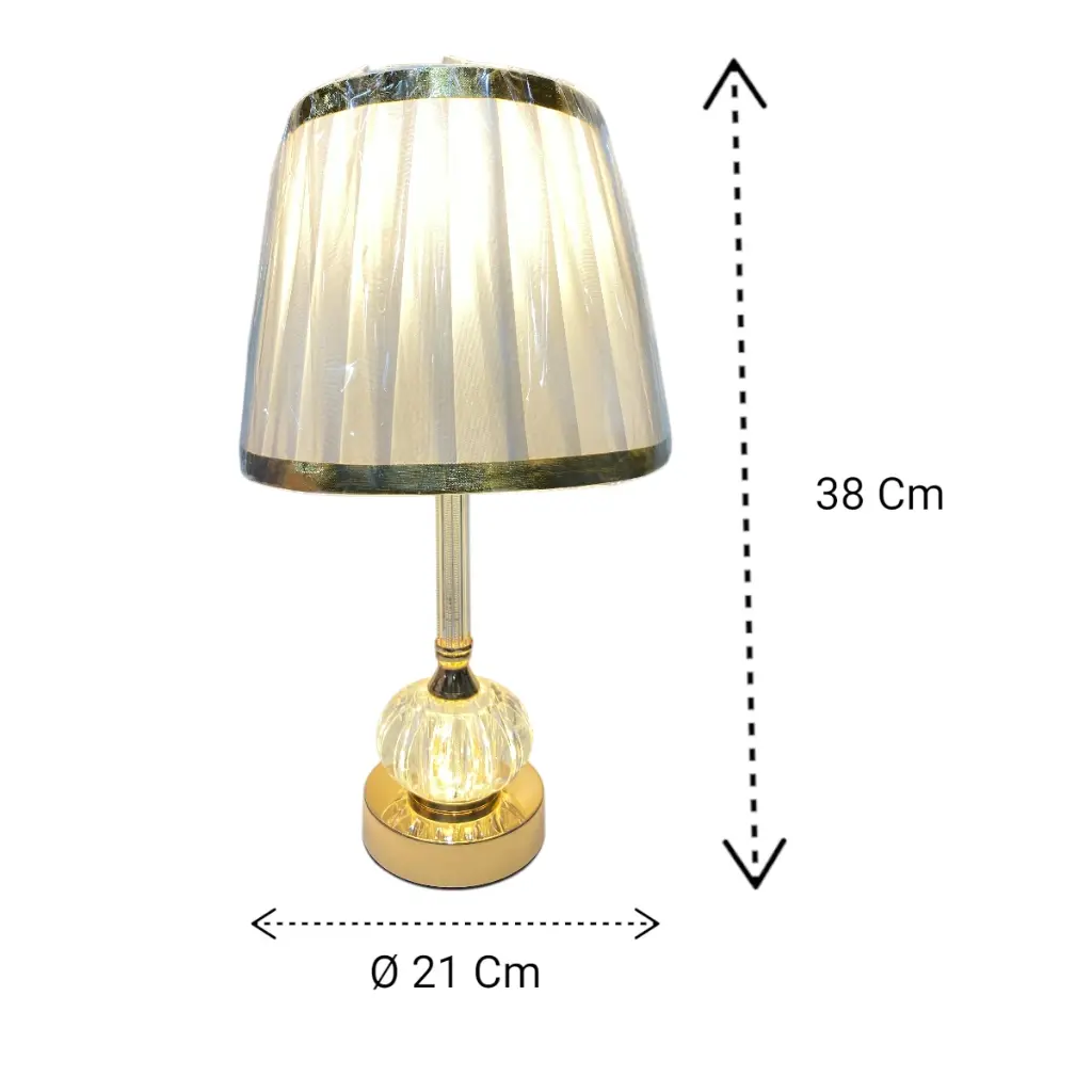 LAMPARA DE MESA DORADA/CREMA 23X37CM