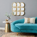 ESPEJO DE PARED CUADRADO DORADO REF:ES21447-45*45CM