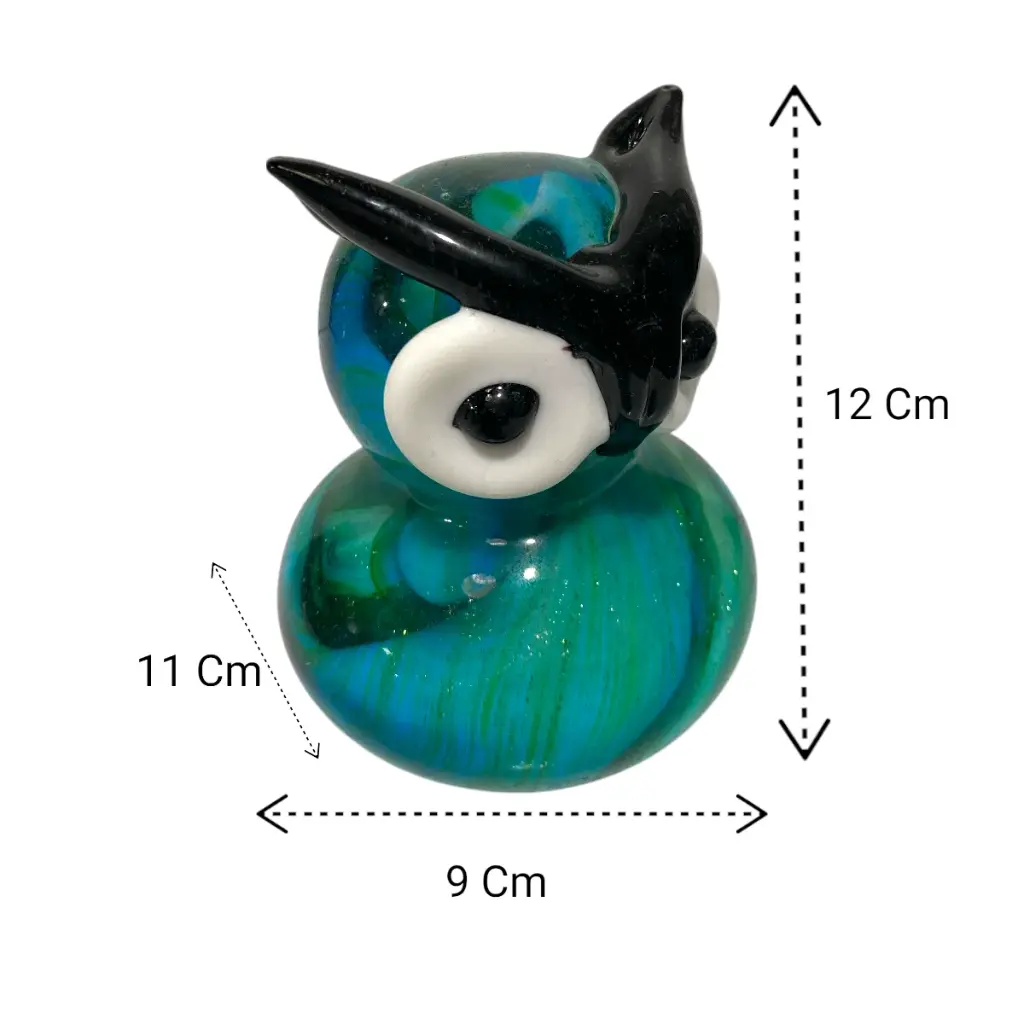 BUHO DE VIDRIO TIPO MURANO 9X11X12CM