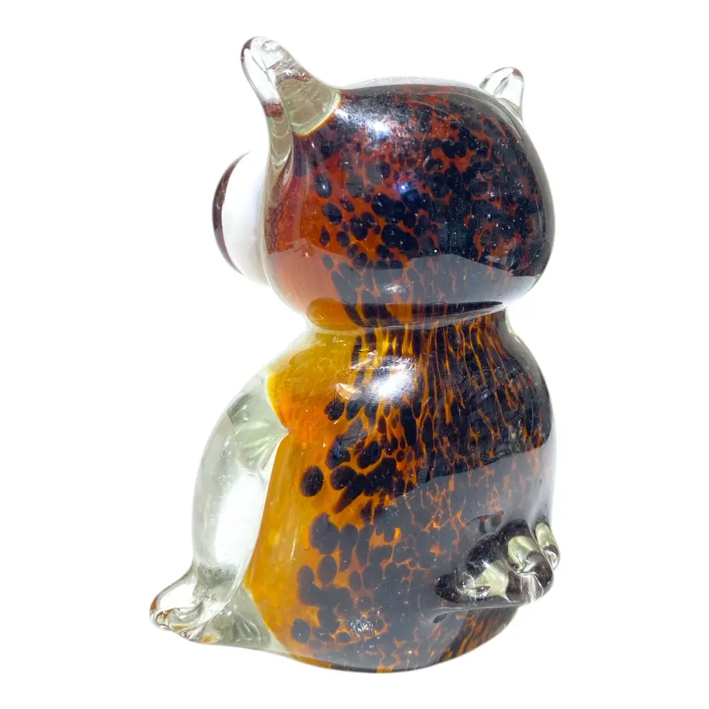 BUHO DE VIDRIO TIPO MURANO 9X11X12CM