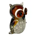 BUHO DE VIDRIO TIPO MURANO 9X11X12CM