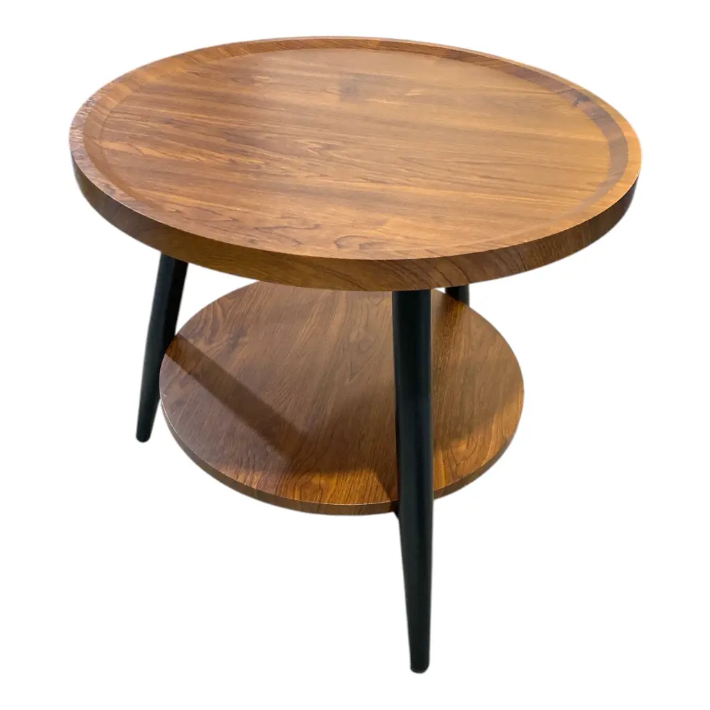 MESA MADERADA 2 PISOS  ESTRUCTURA METALICA 50X48CM