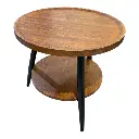 MESA MADERADA 2 PISOS  ESTRUCTURA METALICA 50X48CM