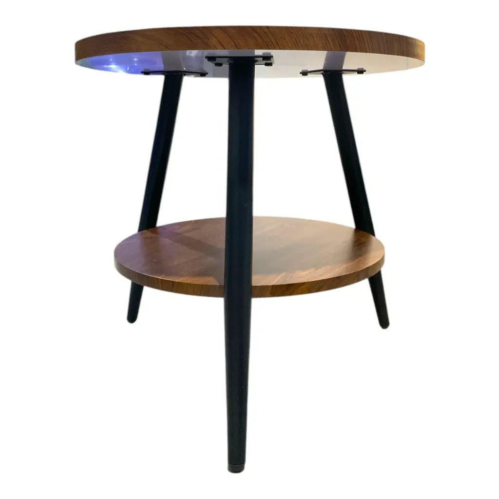 MESA MADERADA 2 PISOS  ESTRUCTURA METALICA 50X48CM