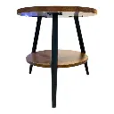 MESA MADERADA 2 PISOS  ESTRUCTURA METALICA 50X48CM