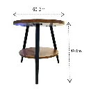MESA MADERADA 2 PISOS  ESTRUCTURA METALICA 50X48CM