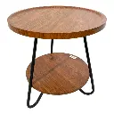 MESA METAL/MADERADO 2 PISOS ESTRUCTURA METALICA 50X48CM