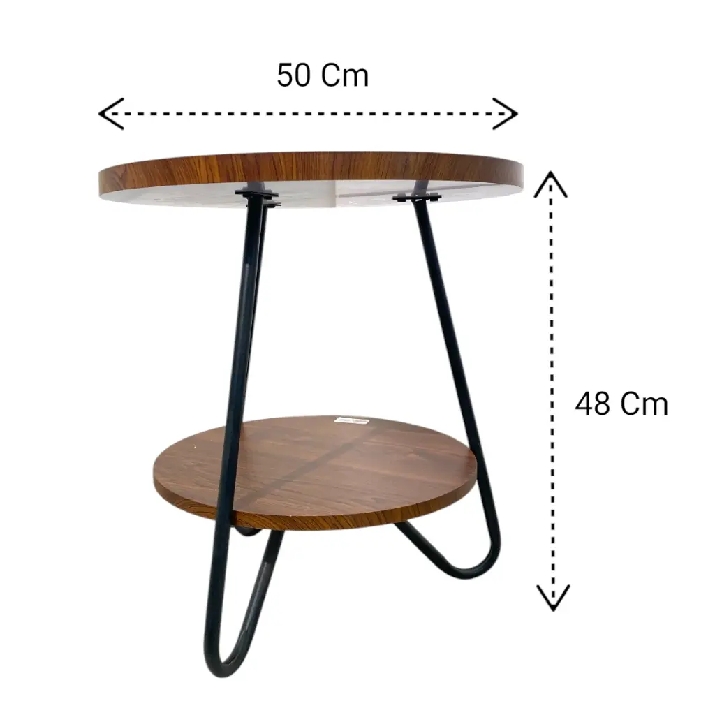 MESA METAL/MADERADO 2 PISOS ESTRUCTURA METALICA 50X48CM