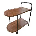 MESA METALICA TEXTURA MADERA BAR   2 PISOS  65X35X60 CM