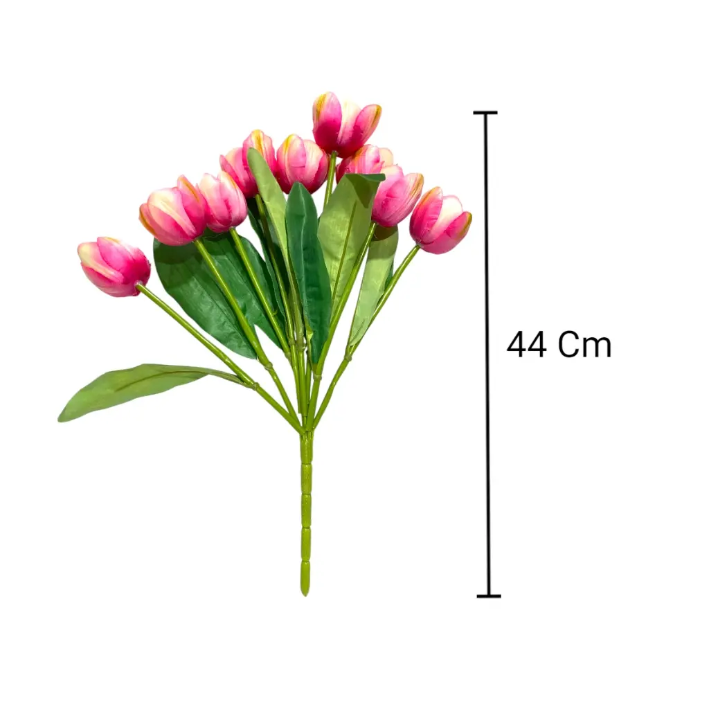 RAMO ARTF. TULIPAN ROSADO 9 BOTNES  44CM