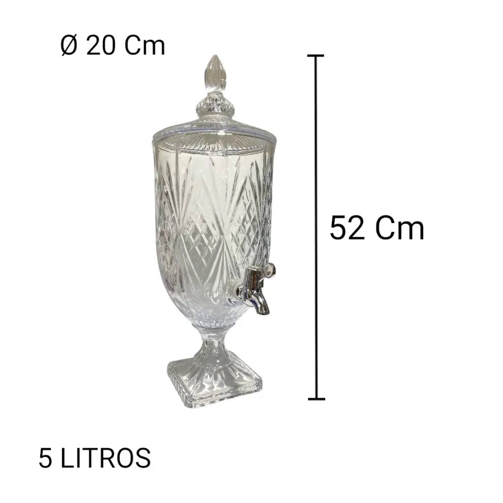 DISPENSADOR DE VIDRIO 5L. 20X52CM