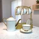 SET DE TETERA 14PZ. TAZA Y PLATOS. TETERA 1200ML (25.5X21CM), TAZA 230ML(12X7.5CM), PLATO(15CM)