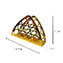 PORTA SERVILLETA DE METAL CROMADO DORADO 13X4X9CM