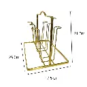 PORTA TAZAS O VASOS 6 PUESTOS DE METAL DORADO 26X17.5X21CM