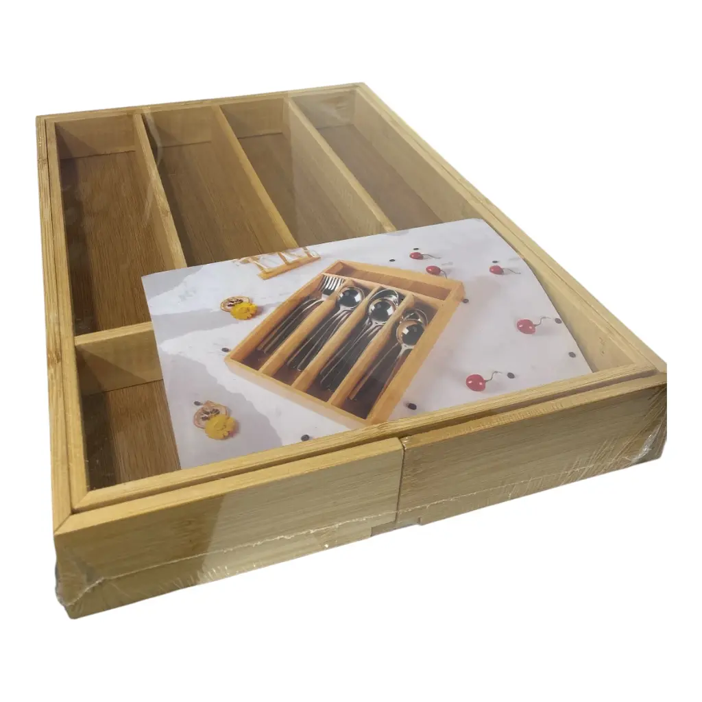 ORGANIZADOR DE CUBIERTOS, MATERIAL BAMBU. 37X27X5CM