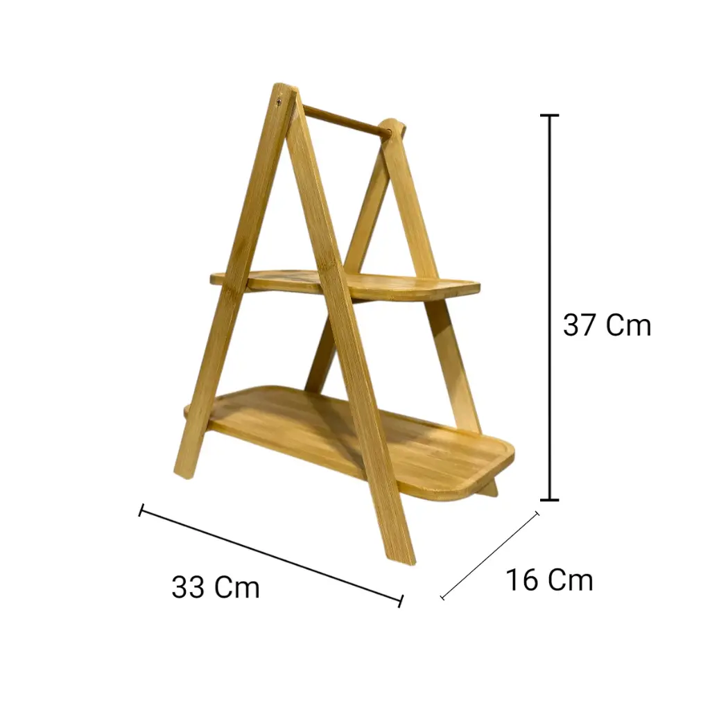 ESTANTE DE 2 PISOS DE BAMBOO 33X16X37CM