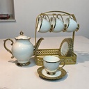 SET DE TETERA 14PZ. TAZA Y PLATOS. TETERA 1200ML (25.5X21CM), TAZA 230ML(12X7.5CM), PLATO(15CM)