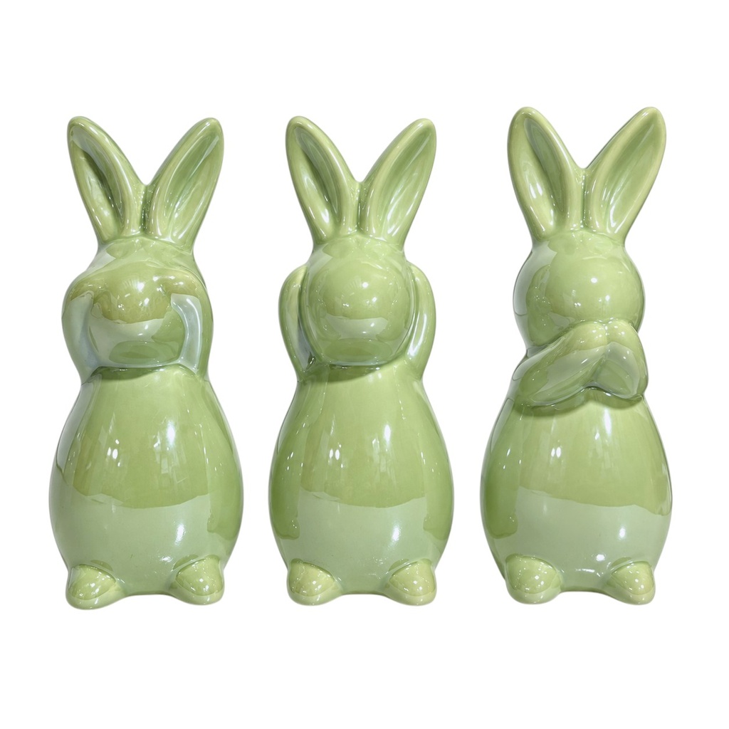 CONEJOS DE PORCELANA SETX3 LA PRUDENCIA 5X5X12.5CM