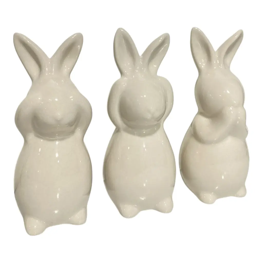 CONEJOS DE PORCELANA SETX3 LA PRUDENCIA 5X5X12.5CM