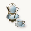 SET DE TETERA CERAMICA 14PZ. TAZA 230ML(9X7.2CM), TETERA 1100ML(18X35CM), PLATAO 14X2CM 
