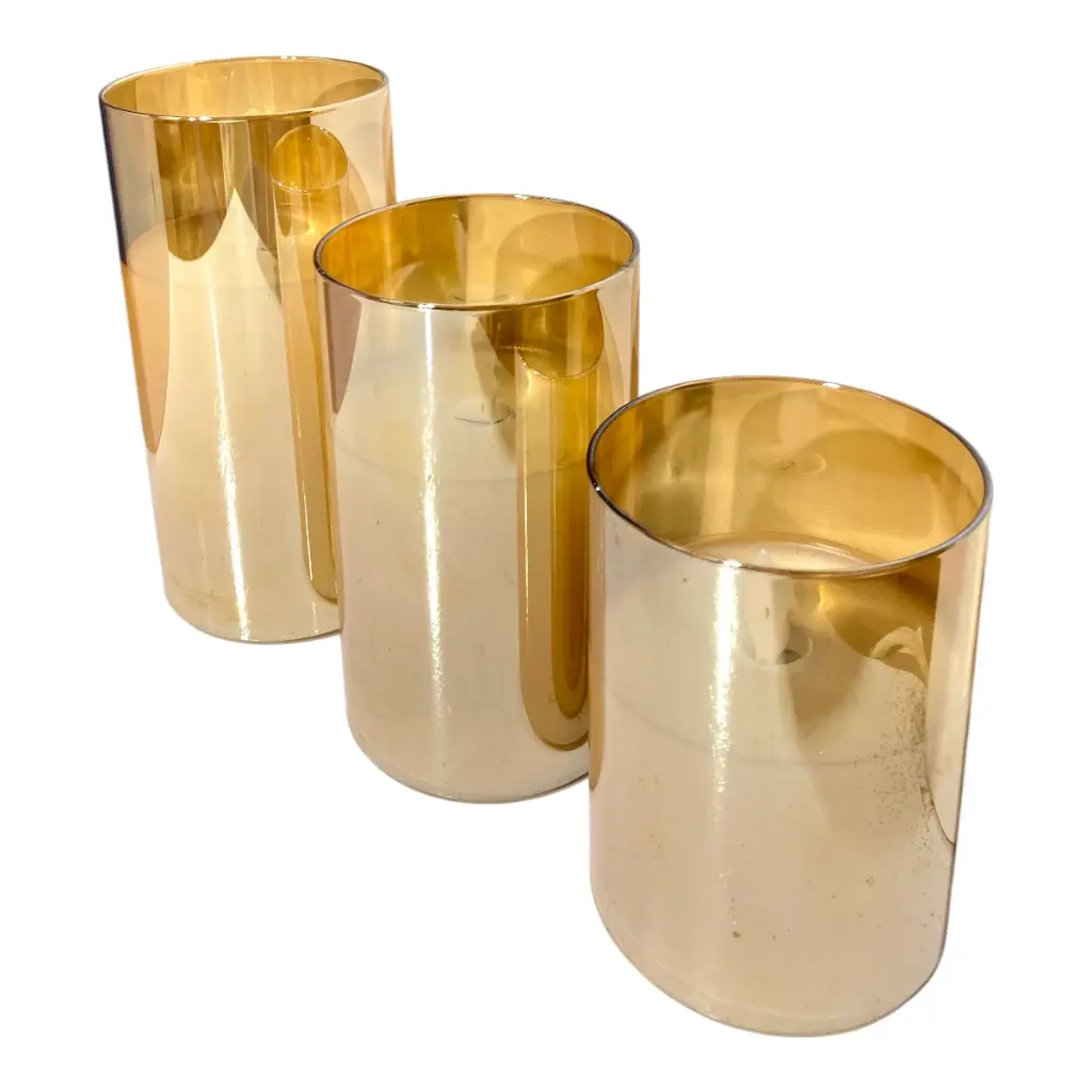VELAS AMBAR SET X3 15-13-10CM