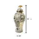 JARRON GINGER DORADO DE PORCELANA  Ø19X43CM