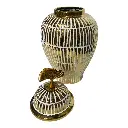 JARRON GINGER DORADO DE PORCELANA  Ø19X36CM