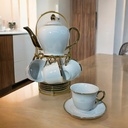 SET DE TETERA CERAMICA 14PZ. TAZA 230ML(9X7.2CM), TETERA 1100ML(18X35CM), PLATAO 14X2CM 