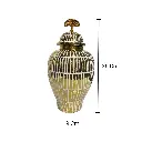 JARRON GINGER DORADO DE PORCELANA  Ø19X36CM
